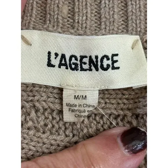 L'Agence Zoey one shoulder cable sweater, medium, minimalist, classic, simple - Picture 5 of 6